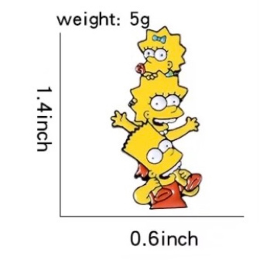 4/$20 Maggie Lisa Bart Simpson Siblings Enamel Pin - Picture 2 of 2